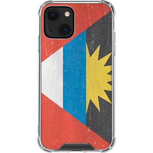Antigua and Barbuda Flag Distressed iPhone 13 Clear Case